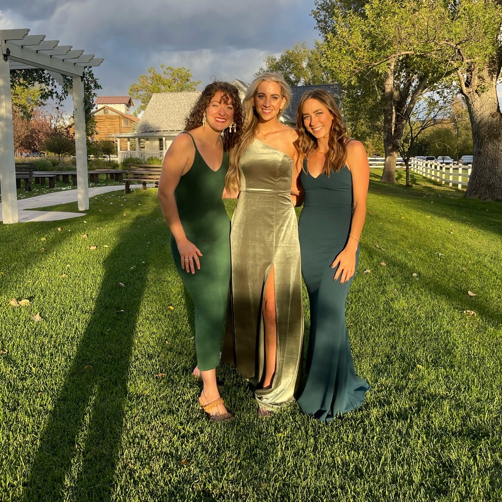*hemmed* Lulus Infinite Glory Maxi Dress in forest green or dark emerald - Picture 5 of 5